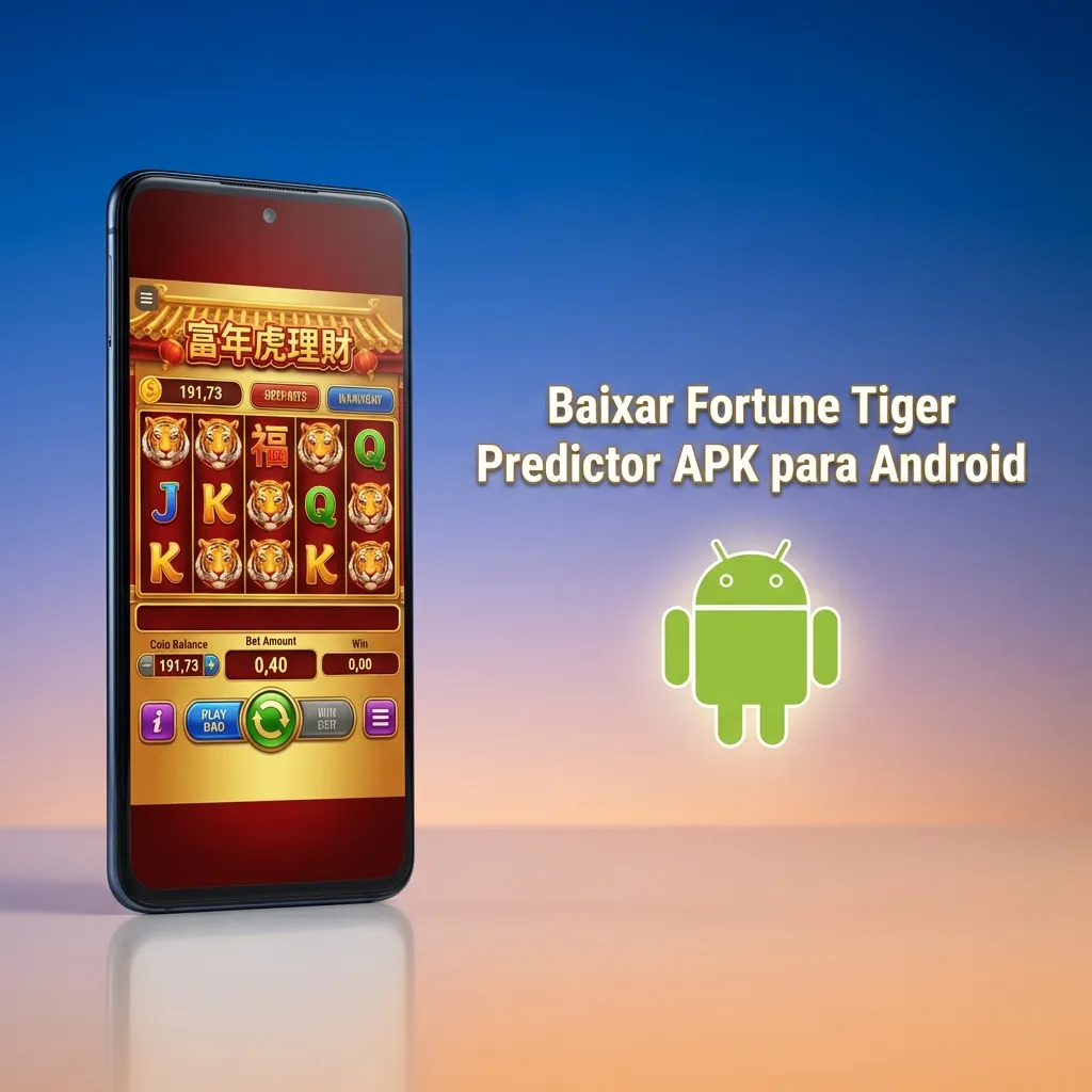 Smartphone Android mostrando instalação de arquivo APK do Fortune Tiger Predictor com avisos de segurança